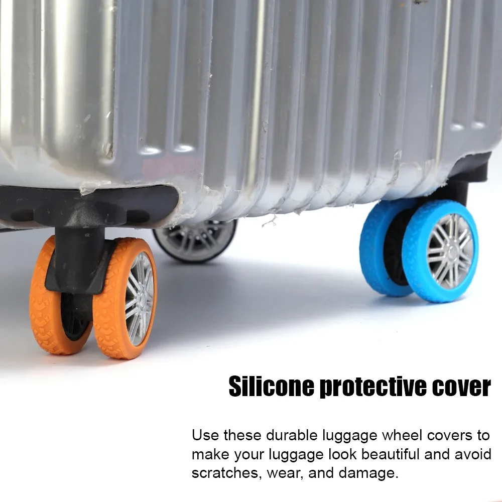 thunicef-protecteur de roues de bagage en silicone, valise à roulettes de voyage, housse de roue de bruit sap, accessoires de manchon de chariot à roulettes, nouveau