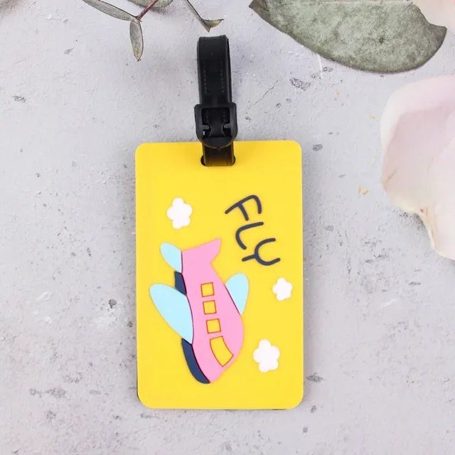 étiquette de bagage en pvc mignon, porte-étiquette d'adresse de valise, sangle de bagage de voyage, étiquettes nominatives de bagage, accessoires de voyage