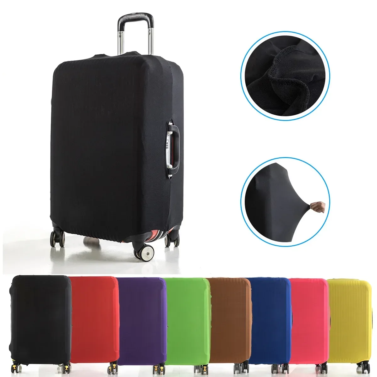 housse de protection pour bagages en tissu extensible, étui anti-poussière pour bagages, adapté à la valise de 18 à 32 pouces, organisateur de voyage