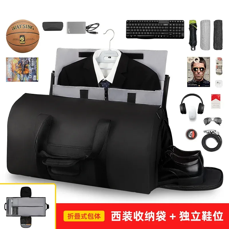 sac de voyage multifonction de grande capacité pour hommes, sac à bagages pour vêtements, fourre-tout étanche pour ordinateur portable de 17 pouces, pochette à chaussures