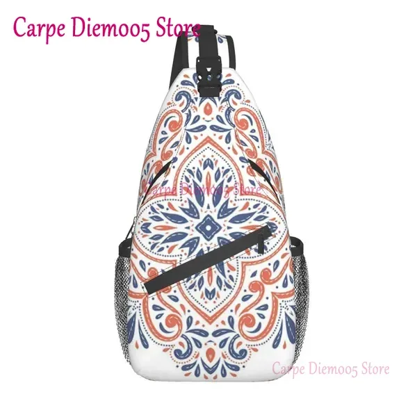 sac à bandoulière bandana paisley noir pour sac à dos à bandoulière sac de poitrine décontracté sac à dos pour randonnée marche vélo voyage cyclisme
