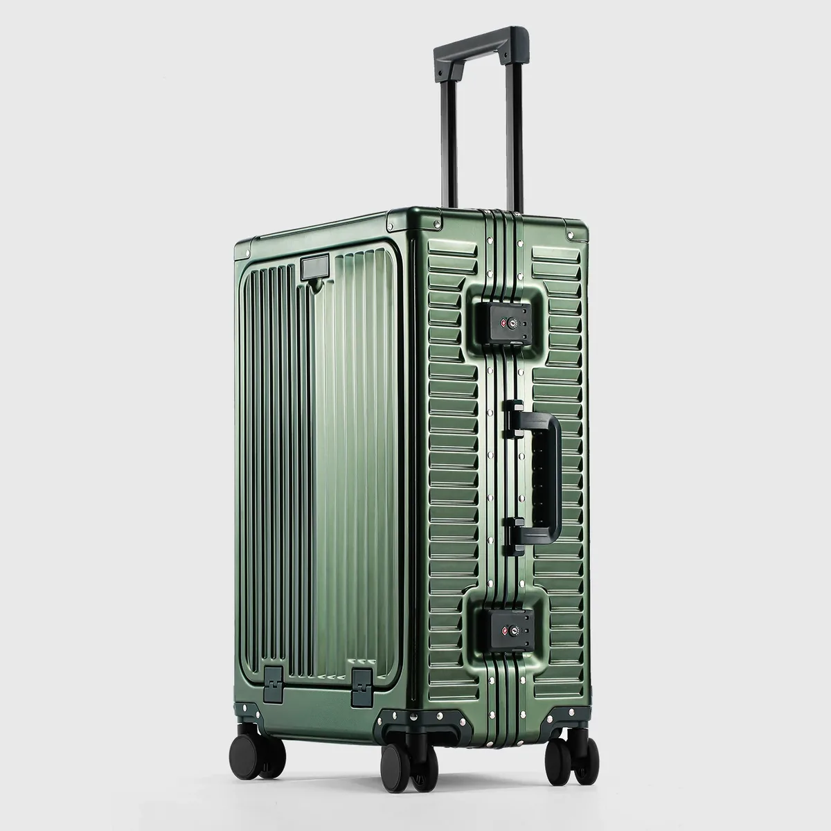 sushimu bagage en alliage d'aluminium-magnésium de 20 pouces avec ouverture avant, valise trolley, valise à main, voyage en métal