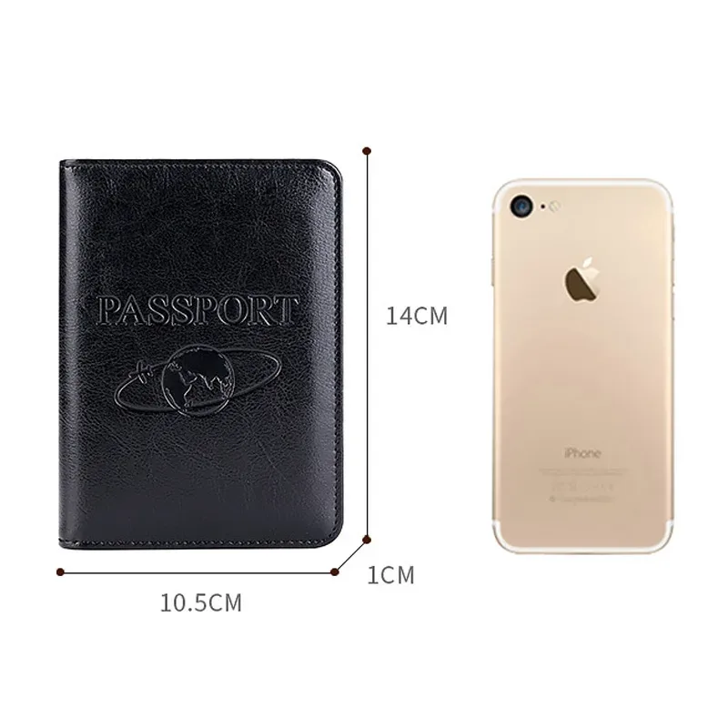 couverture de passeport unisexe en cuir véritable, blocage rfid, porte-passeport pour hommes, étui pour carte d'identité, portefeuille de voyage pour wowen