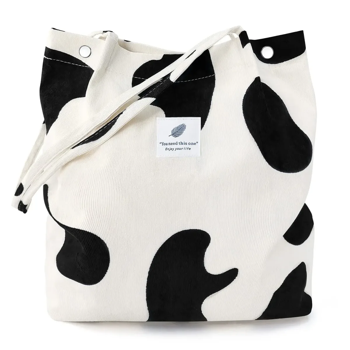sac fourre-tout en velours côtelé, fourre-tout mignon pour femmes, sac à bandoulière avec poche intérieure pour le travail, la plage, les voyages et le shopping, l'épicerie