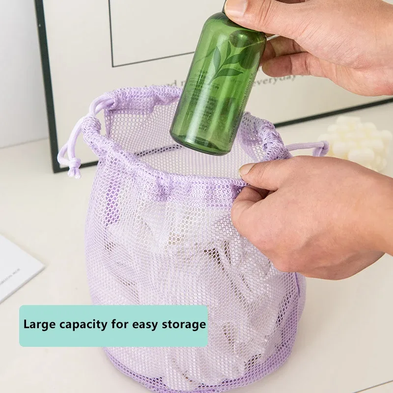 pochette de rangement en maille de nylon avec cordon de serrage, 1 pièce, pochette de voyage et d'activités de plein air polyvalente pour produits numériques, trousse de maquillage