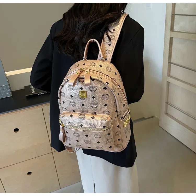 sac à dos imprimé rétro pour femmes, grande capacité, sac d'école de voyage à la mode, sac polyvalent et élégant pour femmes