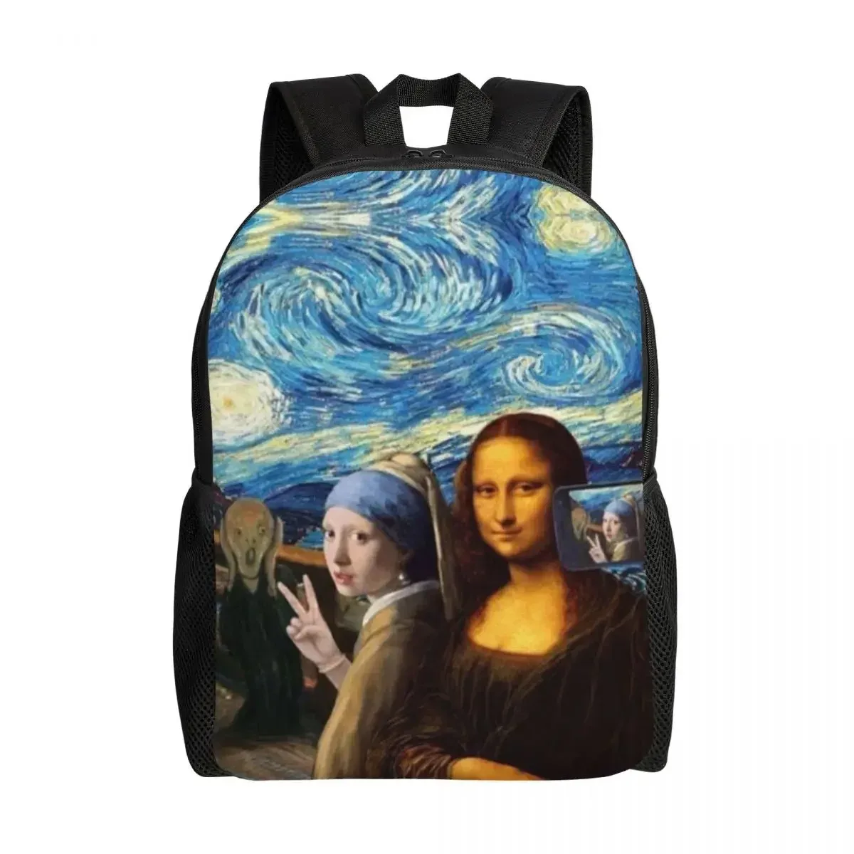 sac à dos de voyage de nuit étoilée sur le rône pour hommes et femmes, cartable d'école pour ordinateur portable, sac à dos d'étudiant, vincent van gogh