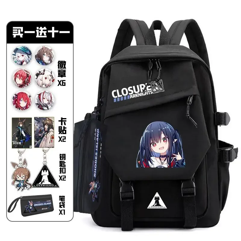 arknight – sac à dos avec douleur, ensemble de badges, sac d'anime, cartable pour adolescents, sac de voyage pour livre d'étudiants, fille et garçon, cosplay