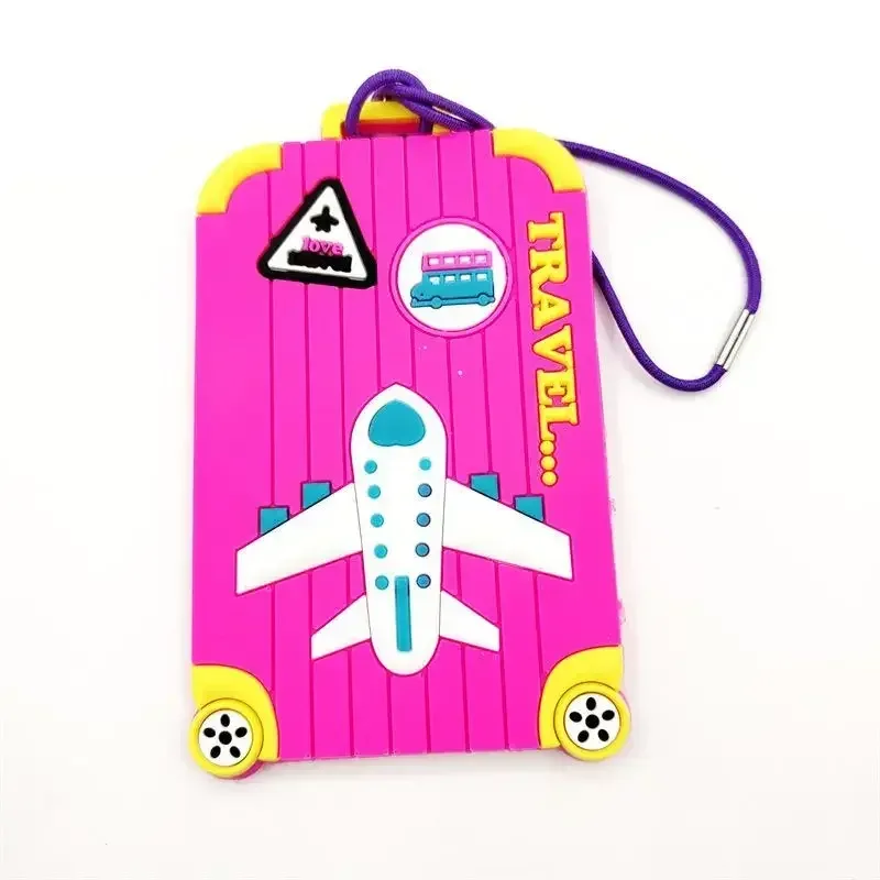nouvelles étiquettes de bagages en pvc accessoires de voyage étiquettes de valise en silicone style de mode étiquette de voyage portable en silicone porte-adresse d'identification