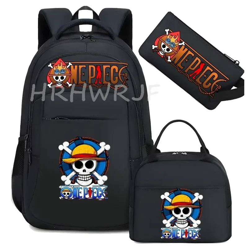 sac à dos one piece monkey d luffy 3 pièces camouflage pour adolescents, sacs d'école pour ordinateur portable, collégiens/lycéens, sacs de voyage en plein air, mochilas