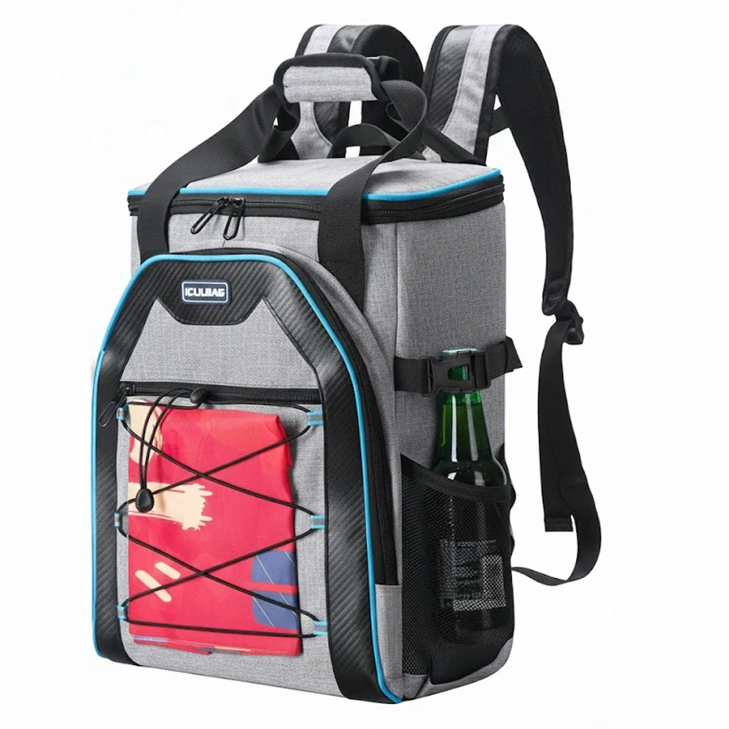 sac à dos isotherme iculbag pour hommes et femmes, capacité 20 canettes, étanche, idéal pour la plage, les voyages, le camping et la randonnée