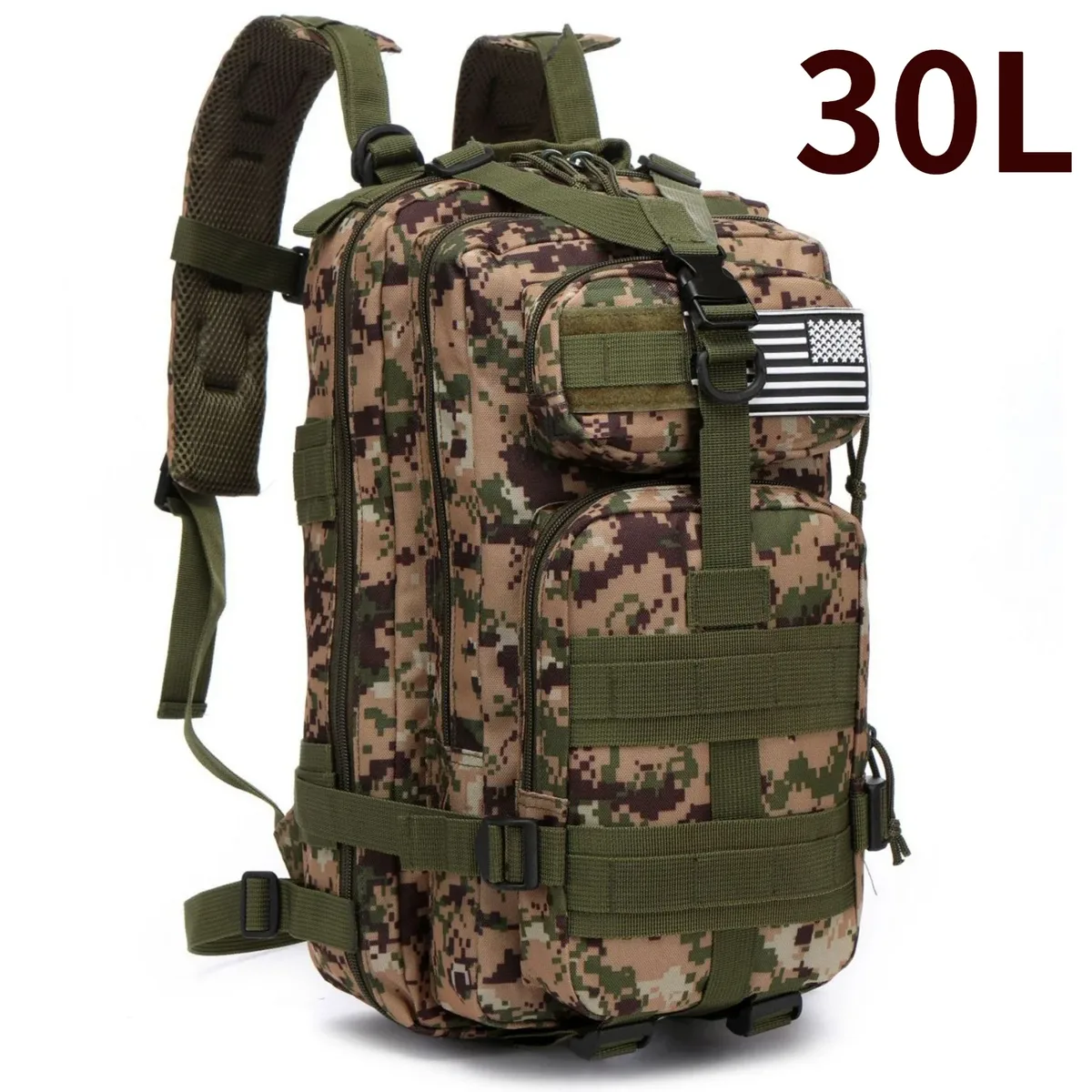 sac à dos tactique 30l/50l en nylon 1000d imperméable, pour trekking, pêche, chasse, camping, activités outdoor et randonnée