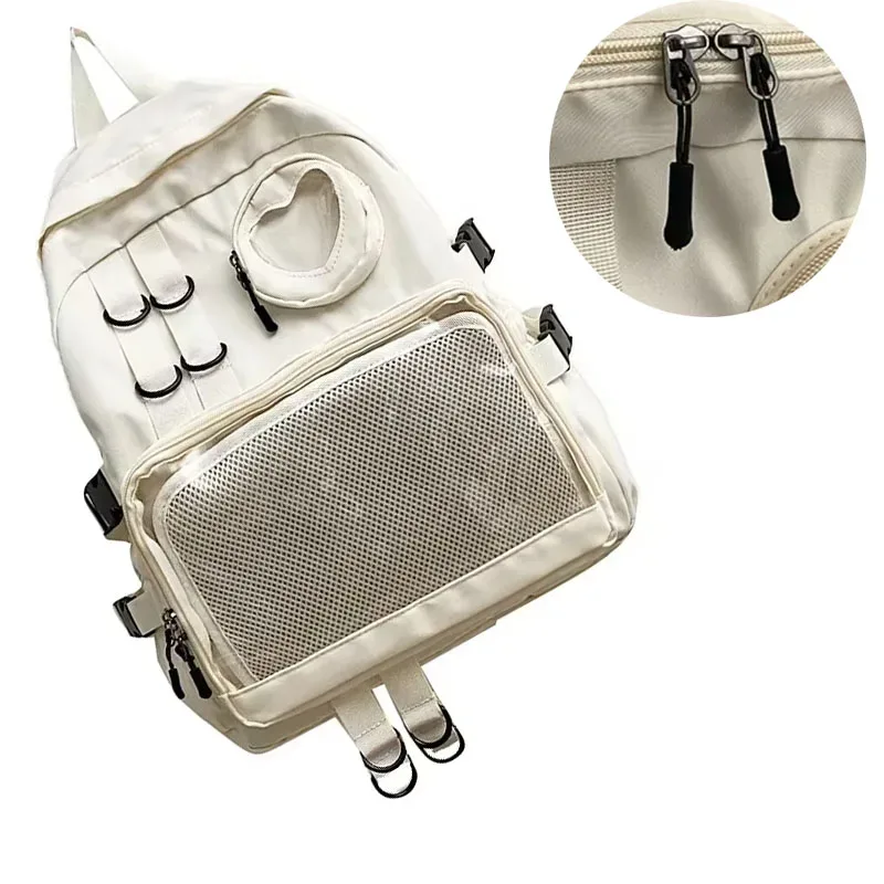 nouveau style de collage kawaii sac d'école sac à dos transparent adolescente itabag amour coeur jk femmes sac