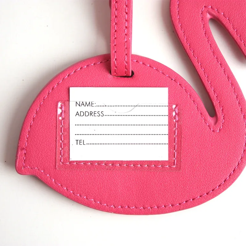 étiquette de bagage créative au design flamant rose, pour voyage, style moderne, accessoires de bagages de haute qualité, étiquette de valise d'embarquement, 1 pièce