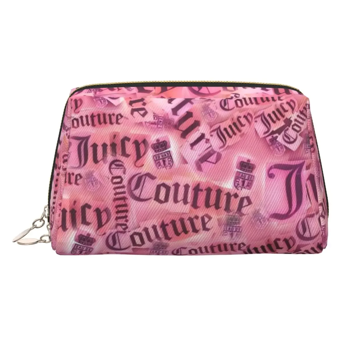 sac de maquillage j-juicy-c-couture, pochette à fermeture éclair, sacs cosmétiques de voyage, grand sac cosmétique portable en cuir pour femmes