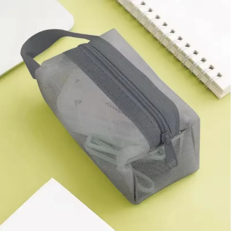 mini sacs à cosmétiques en maille de nylon transparent pour femmes, petits sacs de maquillage pour rouge à lèvres, pochette pour ligne de données, étui organisateur pour clé d'écouteurs