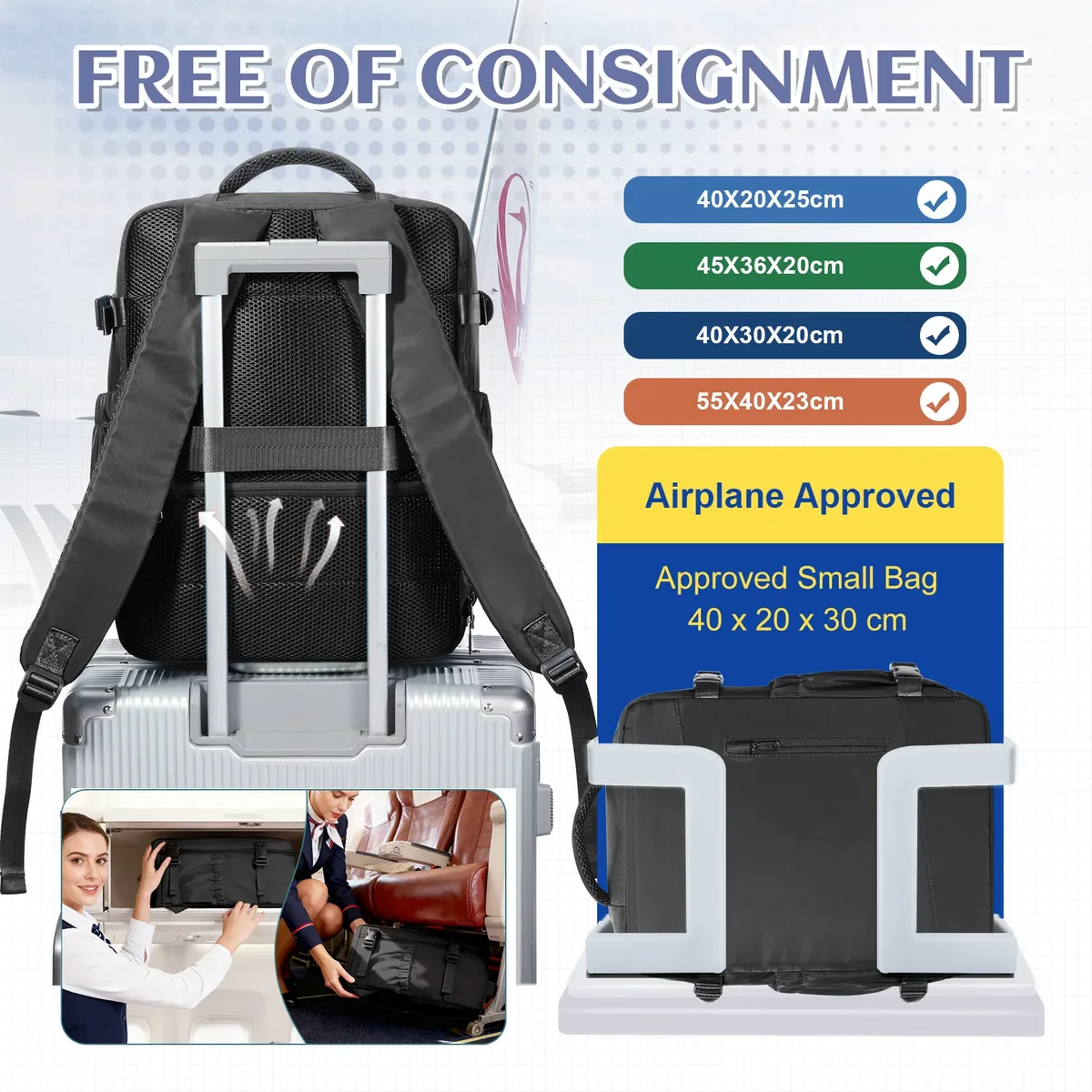 sacs de cabine ryanair 40x30x20, sac à dos de voyage sous siège, sac à dos professionnel, sac à dos décontracté pour l'extérieur, sac à dos pour ordinateur portable pour homme