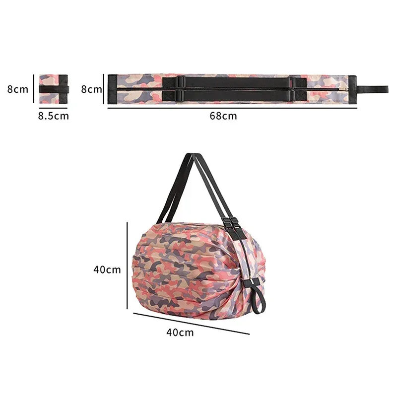 sac de rangement pliable camouflage avec poignée, sac de voyage portable de grande capacité, sac de courses écologique pour l'extérieur