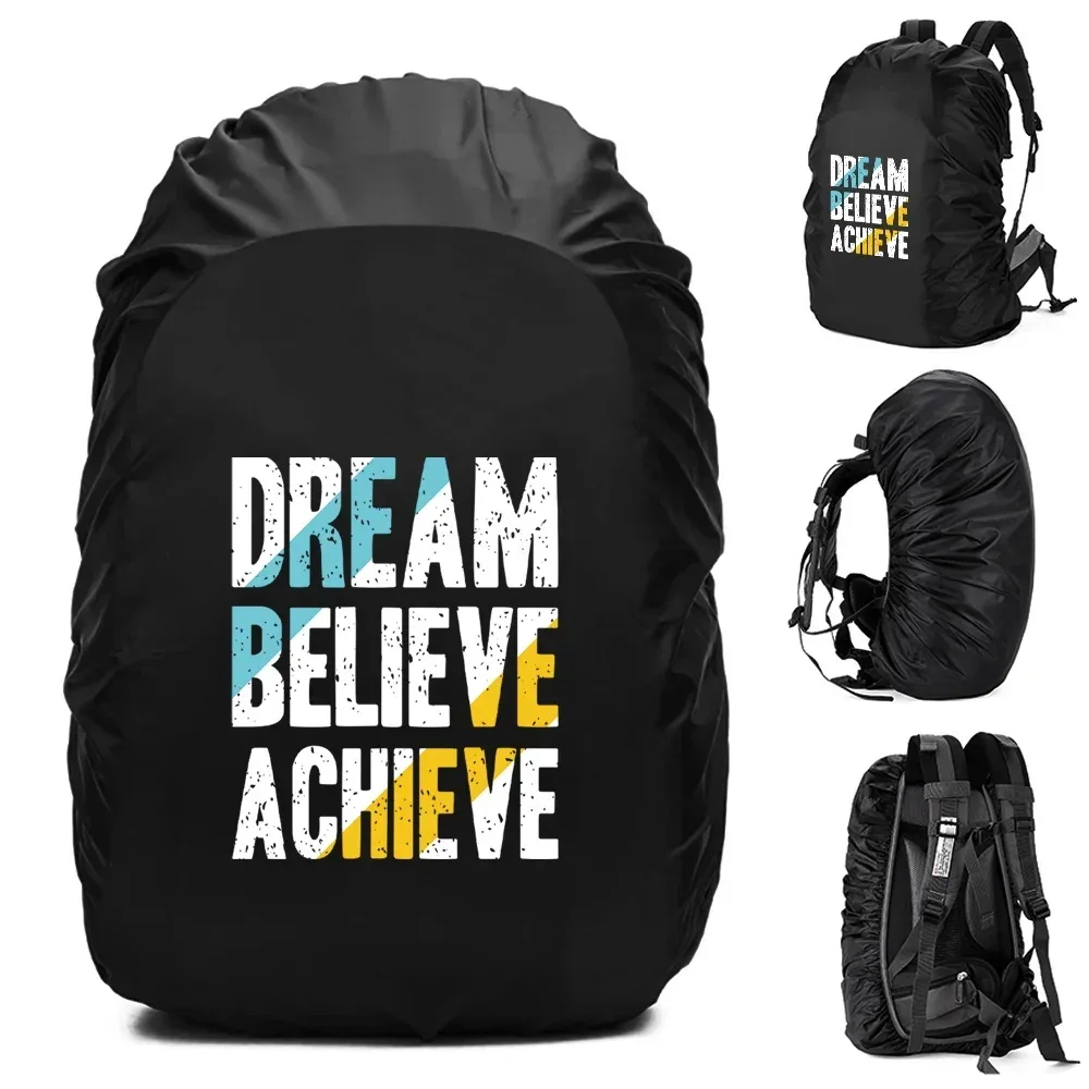 housse de pluie pour sac à dos, 20-70l, pour camping en plein air, randonnée, alpinisme, anti-poussière, imperméable, motif de phrase