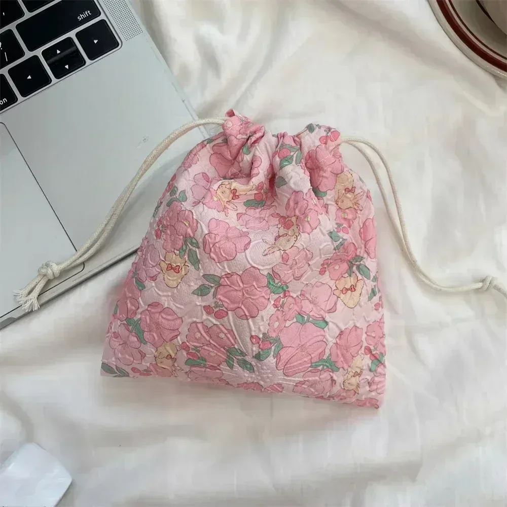 sac à cosmétiques de proximité de dessin animé pour femmes, pochette wstring, grands sacs d'évaluation de maquillage, poudres cosmétiques coréennes, trousse de beauté de toilette mignonne