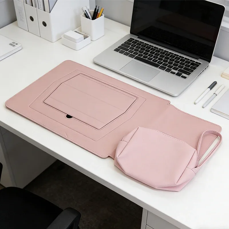 housse d'ordinateur portable de luxe 13-15 pouces avec support, personnalisable pour entreprise, simple, étanche, sacoche de protection, mini sac de rangement tendance