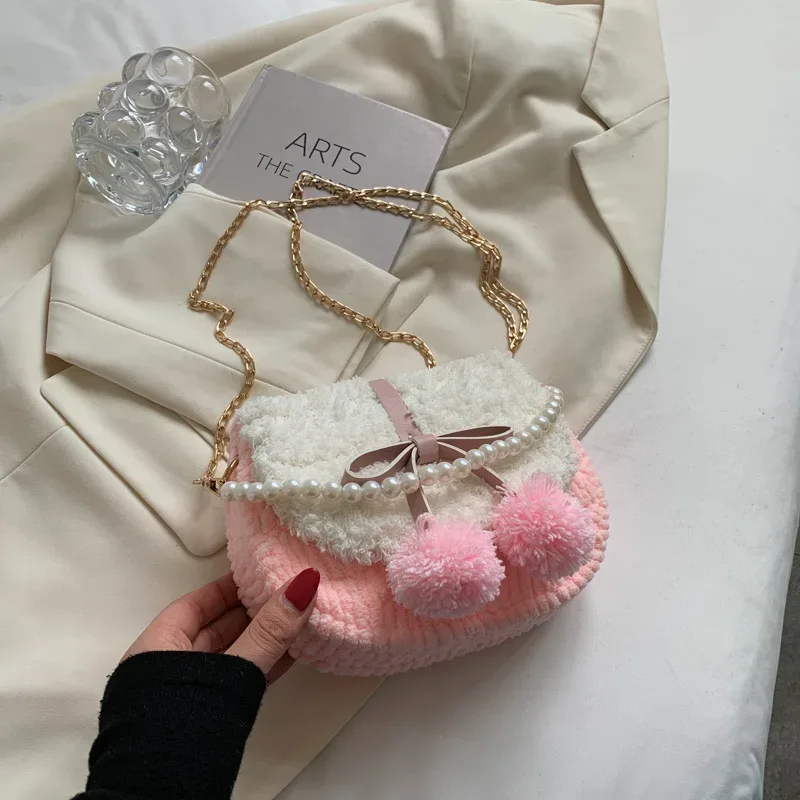 kit de sac à bandoulière en fil de maille, kit de sac cousu à la main, facile à utiliser pour débutant, cadeau artisanal pour petite amie