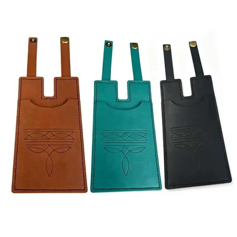 Étiquettes de bagages en cuir PU, design gaufré, fermeture à pression robuste, parfaites pour les valises de voyage, porte-identité, plusieurs options de couleurs