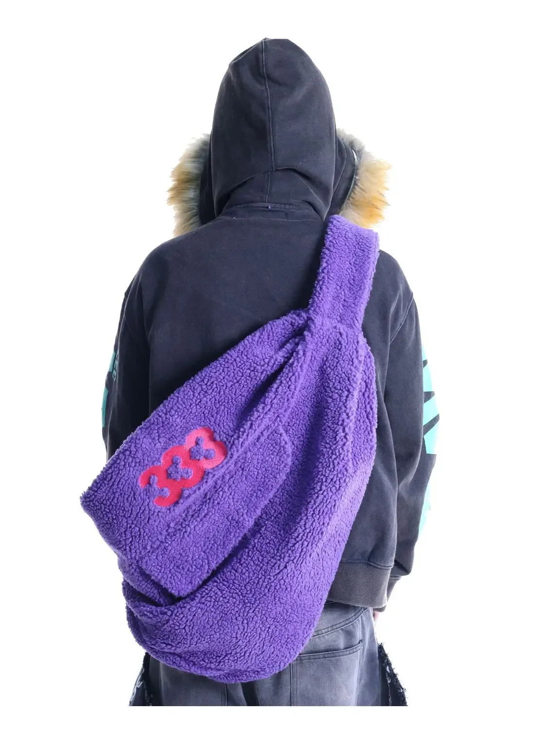 sac à dos moelleux de grande capacité pour femmes et hommes, sac à bandoulière violet y2k, design décontracté, grands sacs de taille, sacs à dos de voyage à la mode 2024