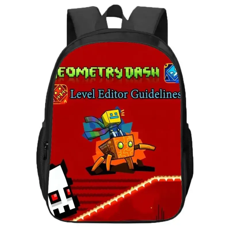 sac à dos double couche geometry dash pour élèves et enfants du primaire et du secondaire