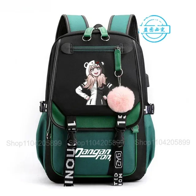 sac à dos danganronpa anime mochila, sac d'école pour étudiants, sac de voyage avec port usb, sacoche décontractée pour ordinateur portable, grand sac messager, cadeau