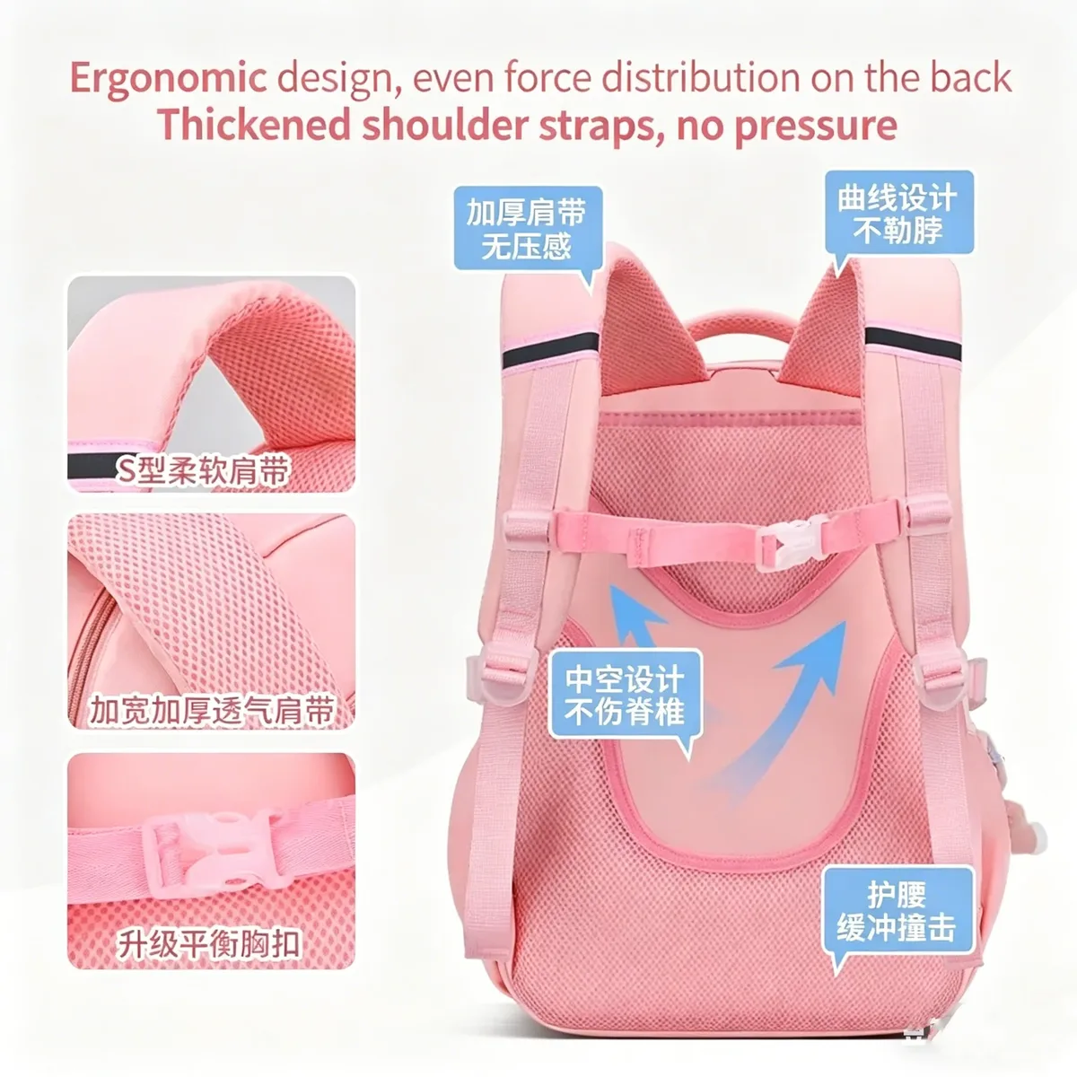 nouveau type de sac à dos léger pour filles de l'école primaire, sac à dos pour enfants, grande capacité, protection de la colonne vertébrale, vente en gros, étanche