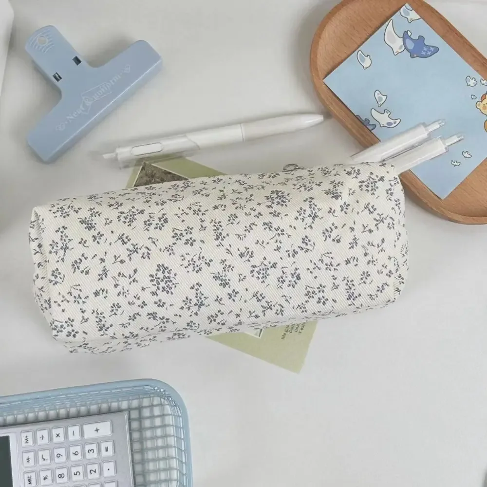 Sac à stylos à imprimé floral INS, trousse à crayons multifonctionnelle de grande capacité, organisateur de papeterie pour l'école et le bureau