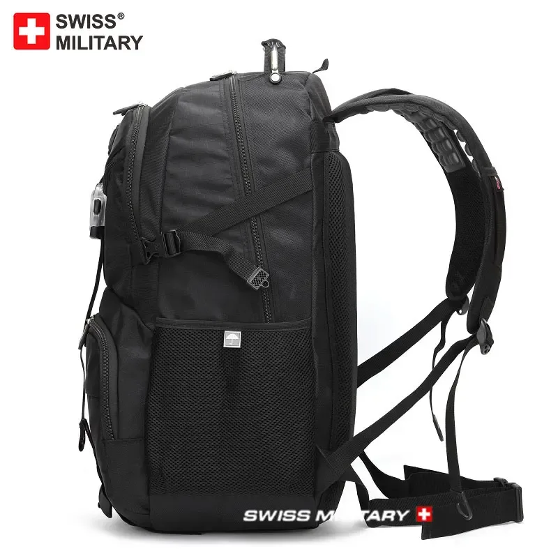 swiss military nouveau sac multifonctionnel de grande capacité pour homme, sac à dos de voyage à la mode avec chargeur usb, sac à dos étanche pour hommes mochila