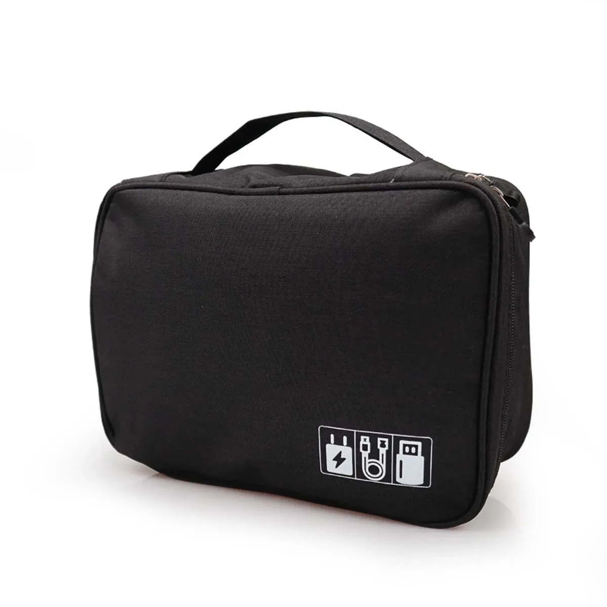 organisateur de gadgets usb numérique portable, fils de chargeur, pochette de rangement à fermeture éclair pour cosmétiques, kit d'accessoires, fournitures, sac de câble de voyage