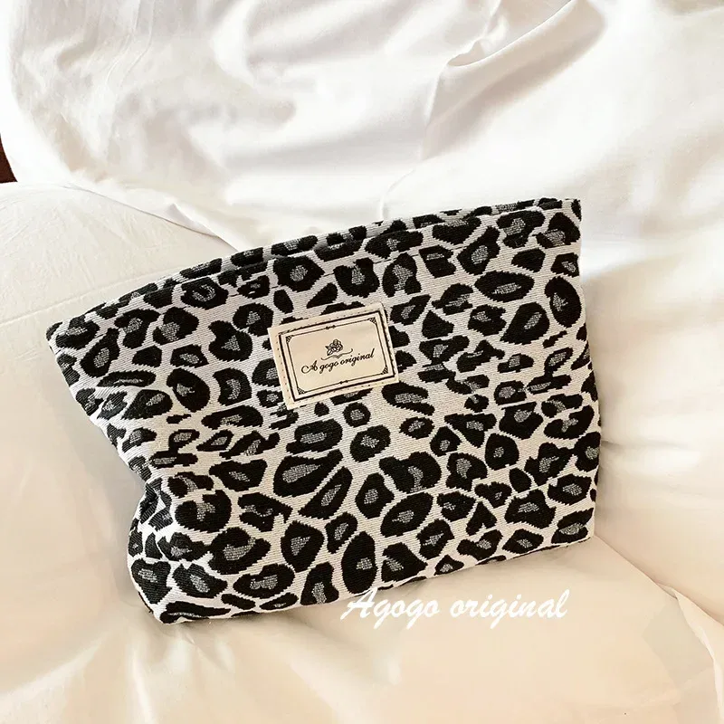 sac de maquillage imprimé léopard, sacs de toilette de voyage épais, sacs à cosmétiques, étuis, sac à main, sacs de maquillage, sac organisateur de maquillage