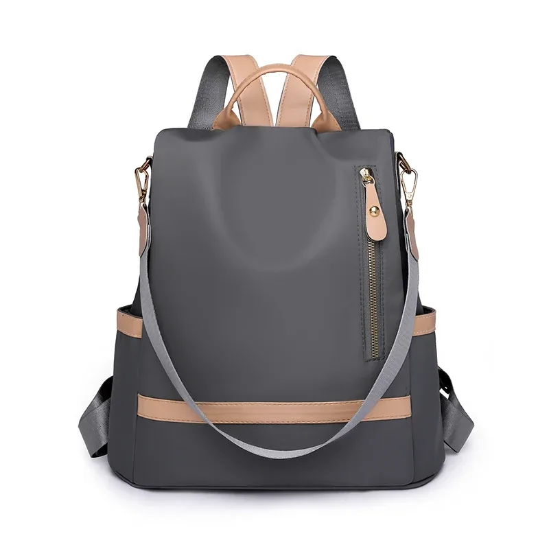 sac à dos antivol en tissu imperméable pour femme, grande capacité, style simple, décontracté, mode voyage, marque initiée