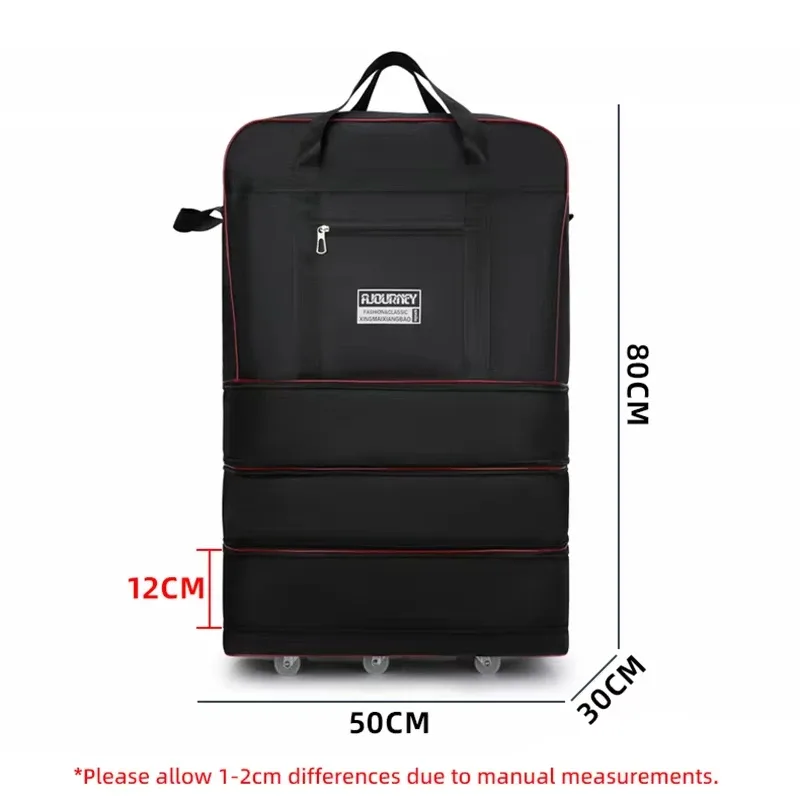 sac de voyage à roulettes universel pliable unisexe, sacs à bagages extensibles de grande capacité avec roulettes, porte-chariot à main