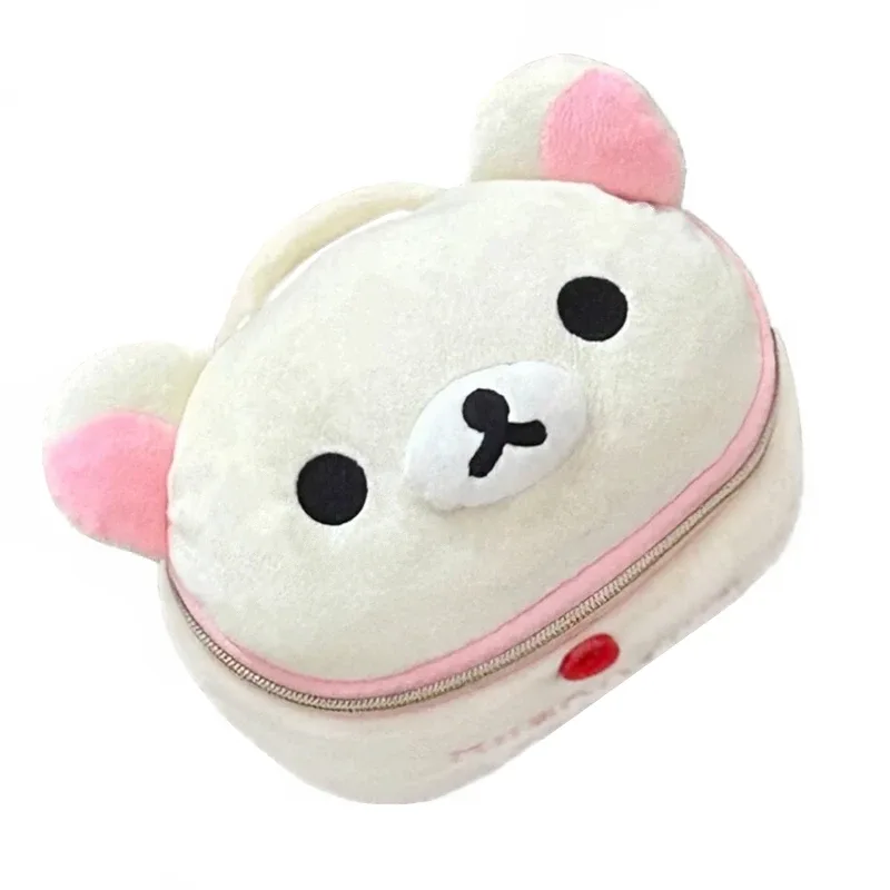 rilakkuma korilakkuma sac de maquillage en peluche boîte organisateur de rangement ours de dessin animé kawaii mignon voyage sac cosmétique pochette trousse de toilette