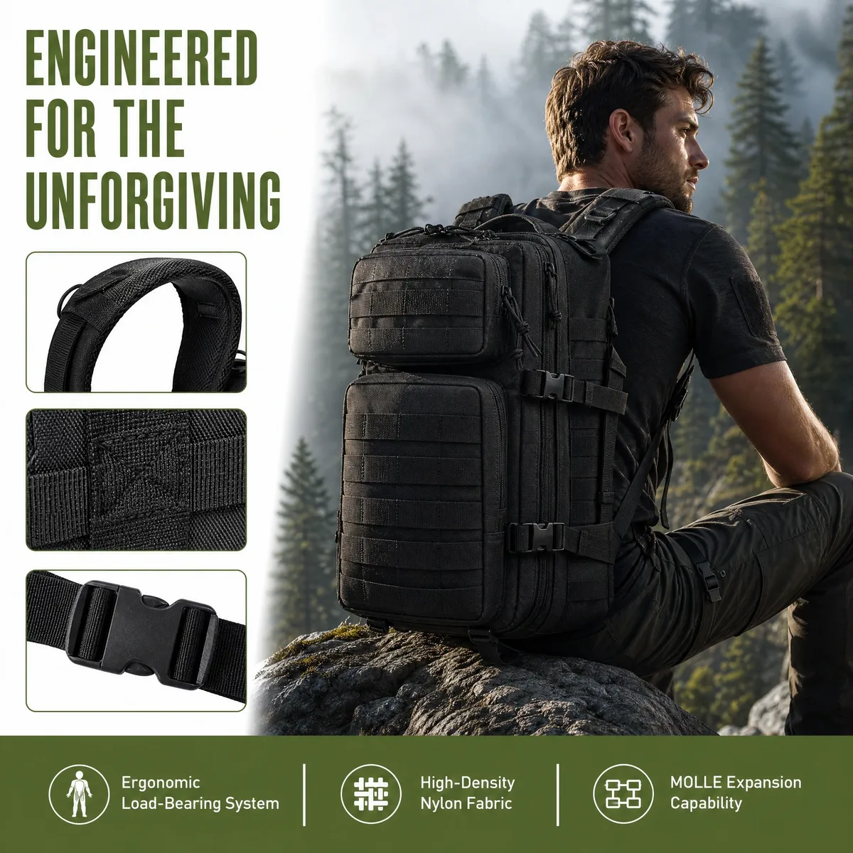 sac à dos tactique classique pour homme, grande capacité, camouflage, pour voyages, randonnée et activités de plein air