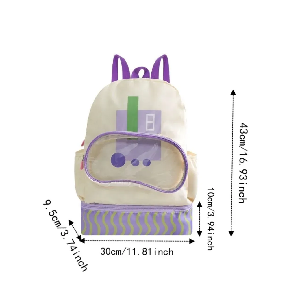 sac de rangement étanche pour la natation, design cartoon, séparation humide/sèche, sac à dos de natation à double bretelle avec compartiment à chaussures