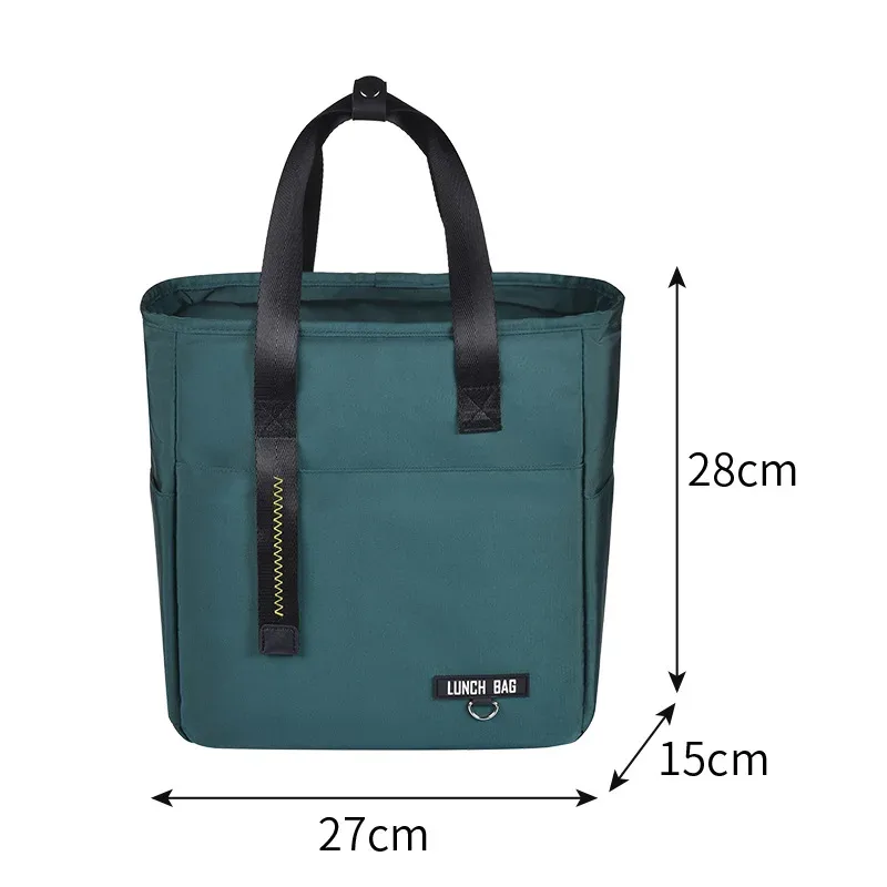 boîte à déjeuner bento isolée, sac thermique de grande capacité, sacs de rangement des aliments à fermeture éclair, conteneur pour femmes, sacs à main de pique-nique de voyage plus frais