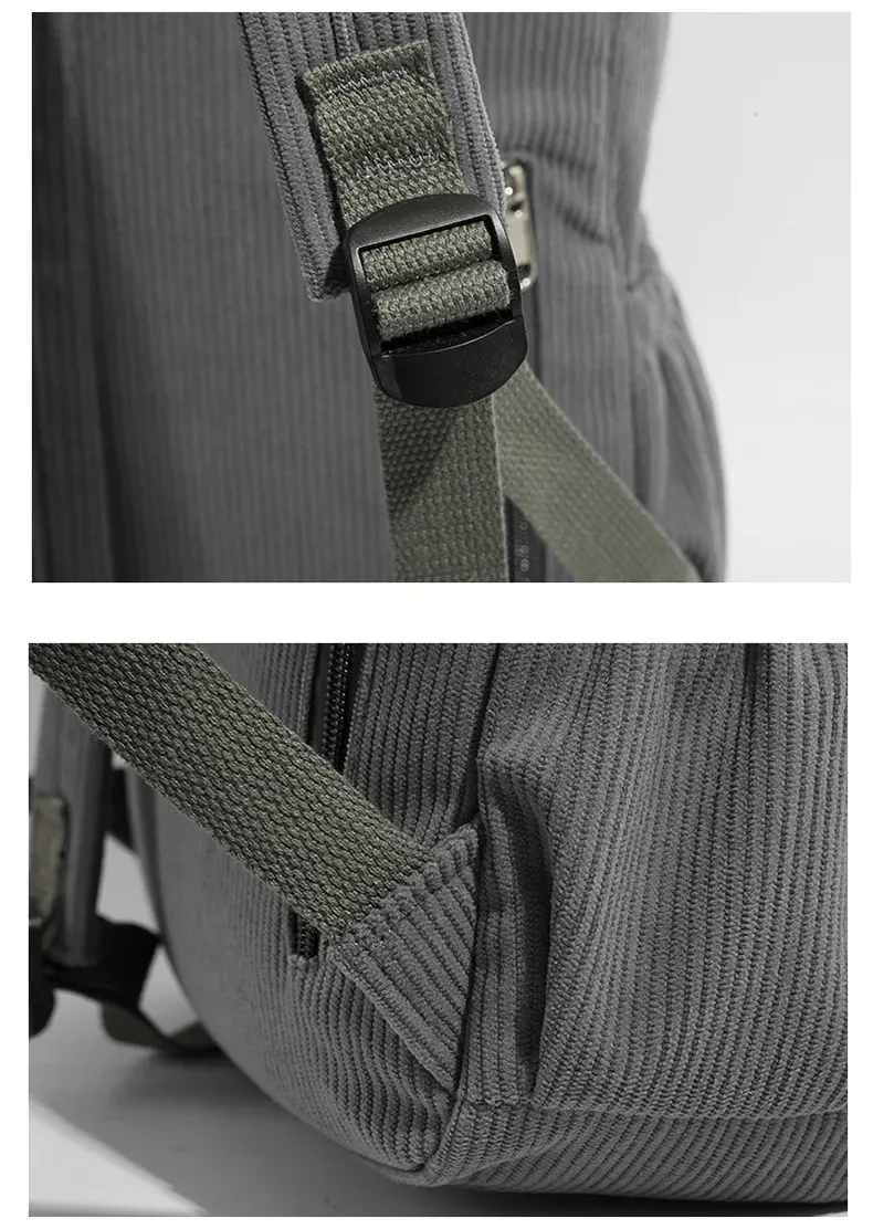 nouveau sac à dos en velours côtelé de couleur unie pour les étudiants sacs à dos décontractés en velours rayé sacs de rangement d'ordinateur de 14 pouces pour les femmes рюкзак 가