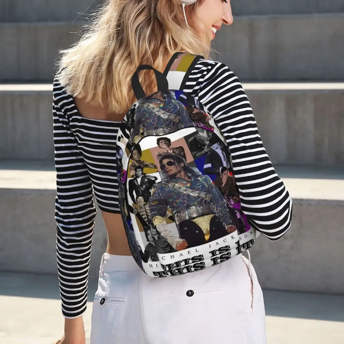 michael jackson dancing sac à dos pour étudiants, sac d'école, sac à dos de randonnée, sac de voyage pour hommes et femmes, sac à bandoulière