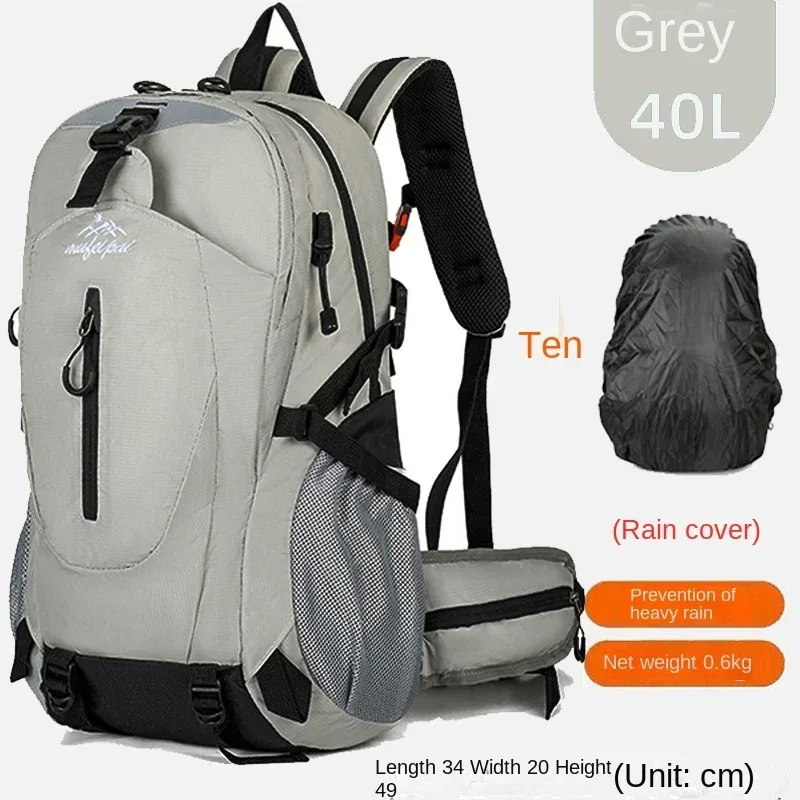 extra large taille 40l sports de plein air alpinisme sac hommes et femmes couple sac à dos décontracté hydrofuge double sacs à bandoulière