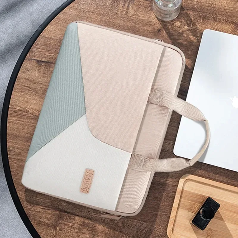 sac pour ordinateur portable 2026 compatible avec apple huawei macbook 13, 14 et 15,6 pouces, sac pour femme à blocs de couleur, résistant aux chocs