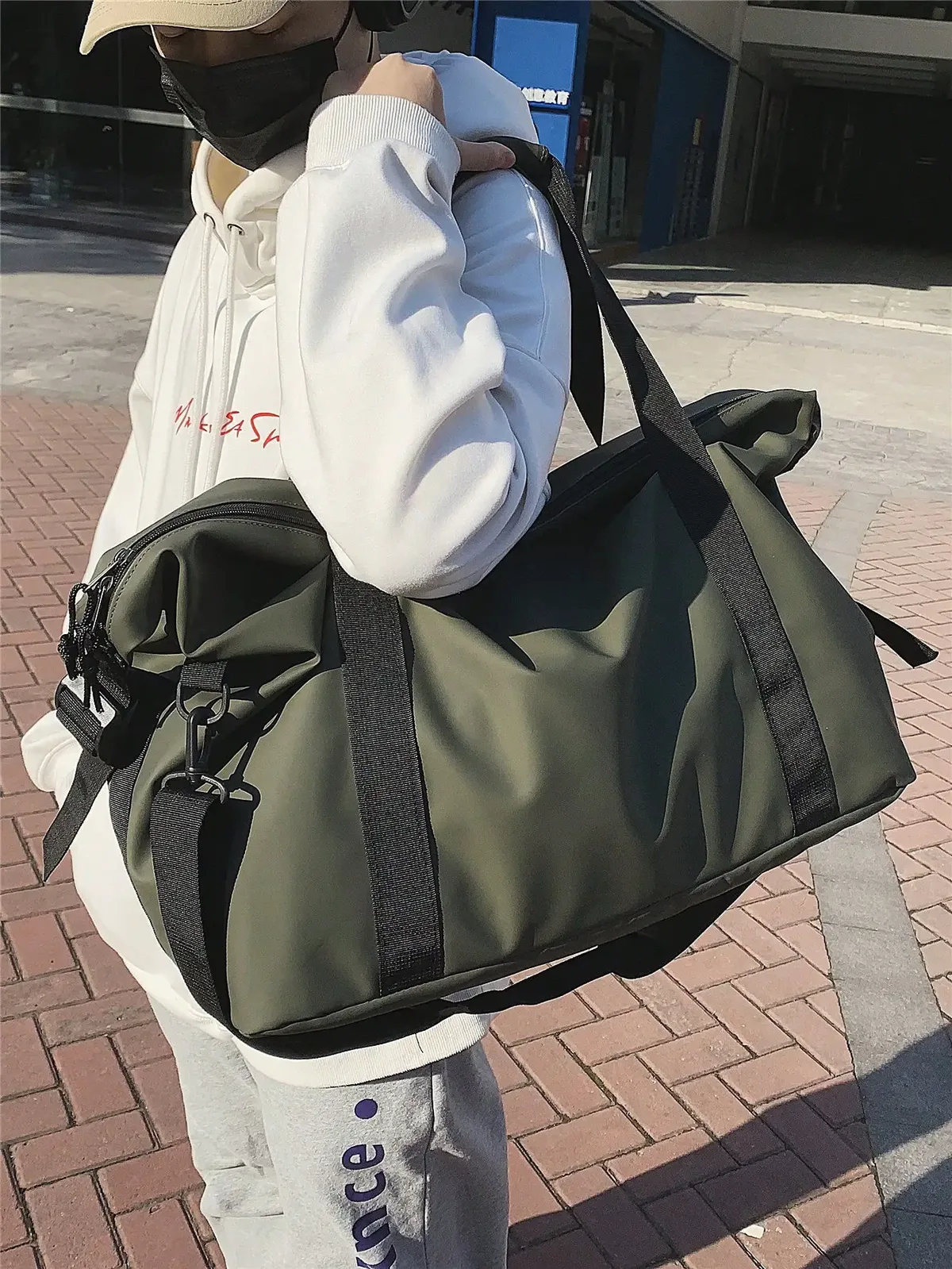 sac de voyage portable, sac de sport et de fitness de grande capacité, sac de rangement léger, sac à bandoulière simple pour les voyages
