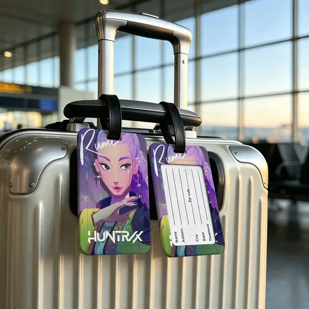 étiquette de bagage kpop d-demon hunters en pvc, carte d'information anti-perte, marqueur de nom pour sac à dos
