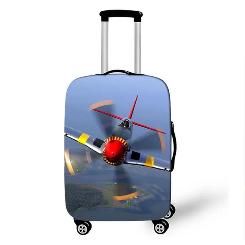 juste de valise de voyage 3d en tissu élastique, housse de protection pour bagages, housse épaisse pour valise à roulettes, accessoire de voyage, avion, 18-32 pouces