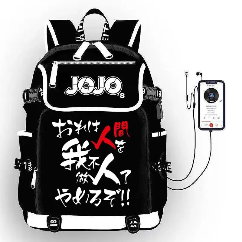 jojo's bizarre adventure anime sac à dos étudiant école sac à bandoulière grande capacité jeunesse en plein air voyage sac à dos cadeau de mode