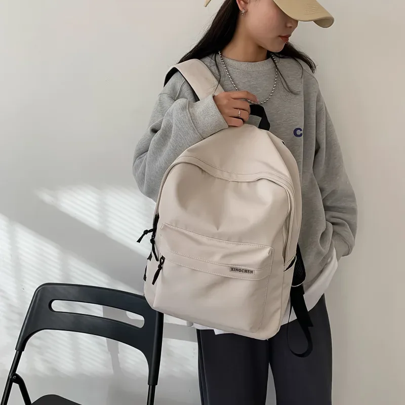 sac à dos minimaliste avec pendentif canard, poches multi-compartiments, idéal pour l'école quotidienne des étudiants, voyages décontractés pour hommes et femmes